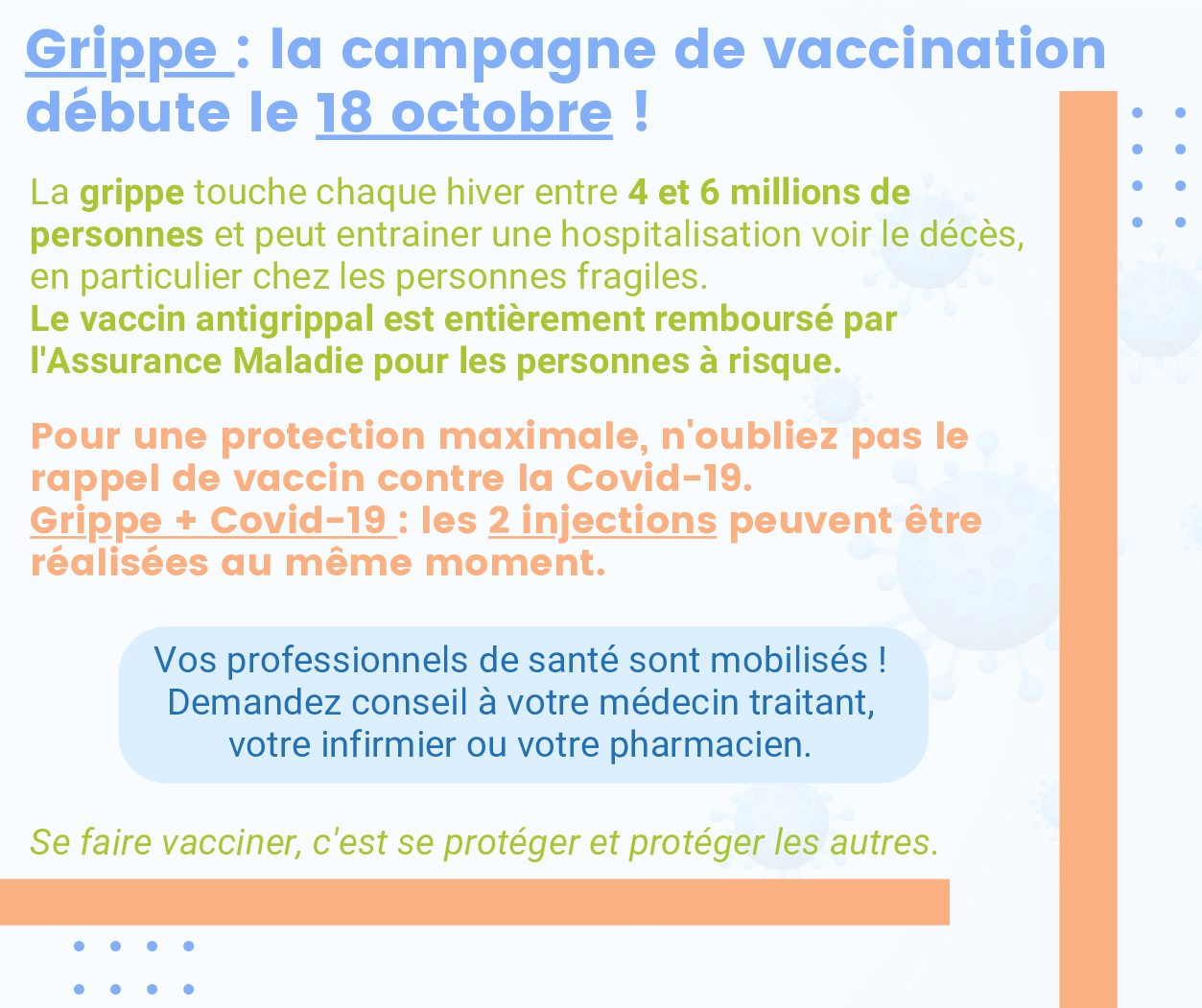 Grippe saisonnière : la campagne de vaccination débute le 18 octobre