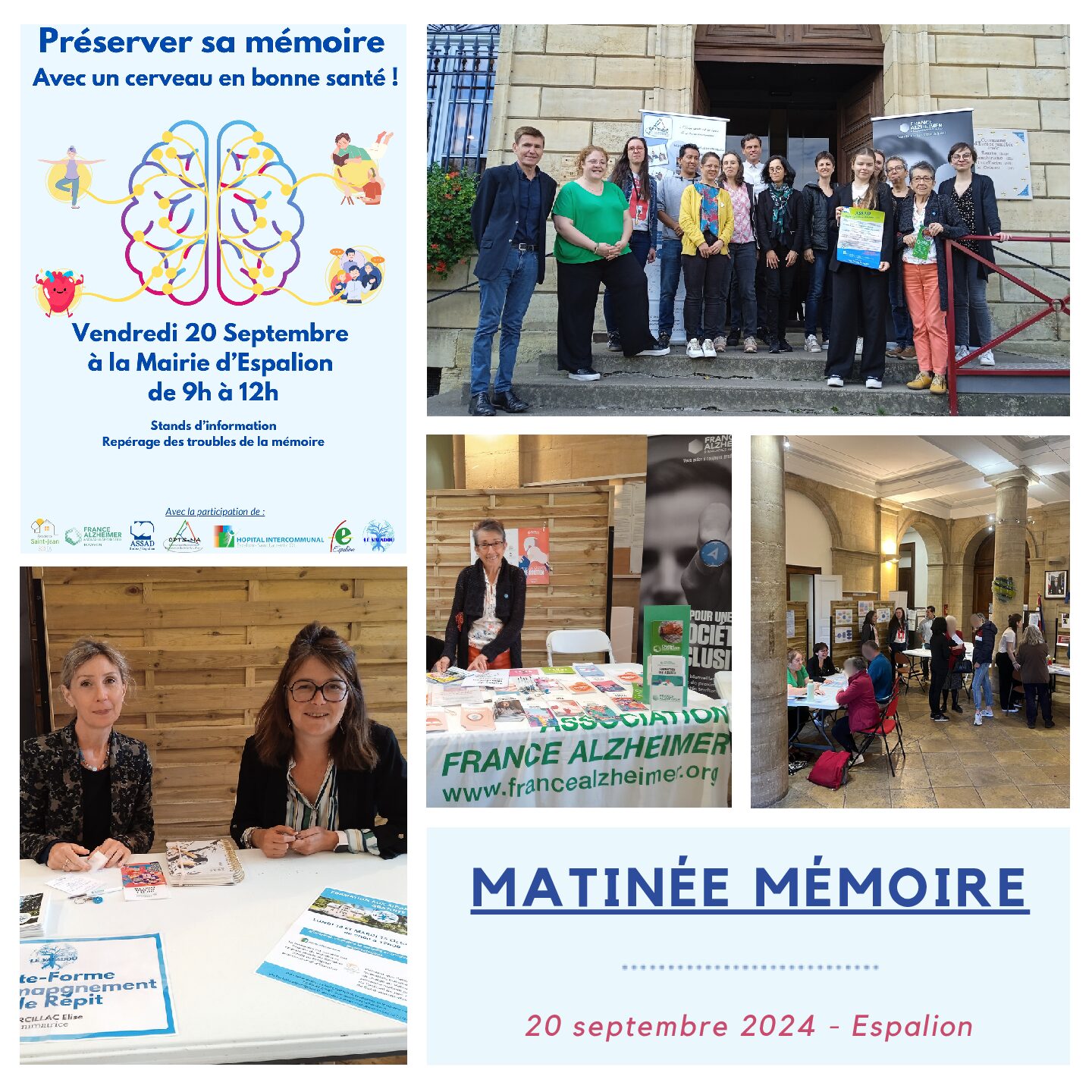 Matinée d’information « Préservez votre mémoire, avec un cerveau en bonne santé »ESPALION – Hall de la Mairie – vendredi 20 septembre