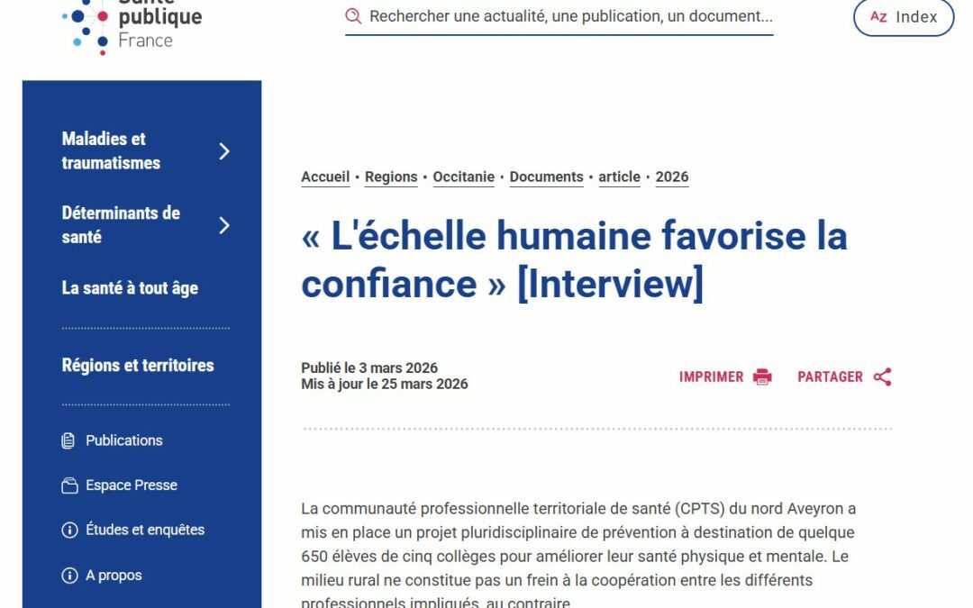 Coup de projecteur sur la prévention santé auprès des collégiens de la CPTS-NA